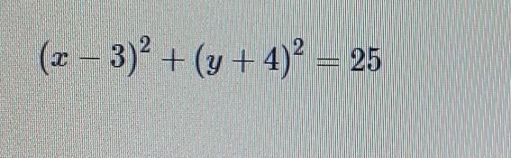 State the center and radius of the circle based on the equation. ​-example-1