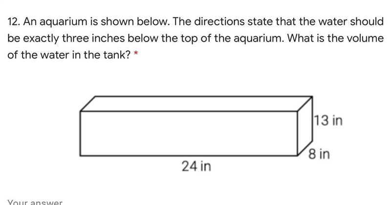 An aquarium is shown below. The directions state that the water should be exactly-example-1