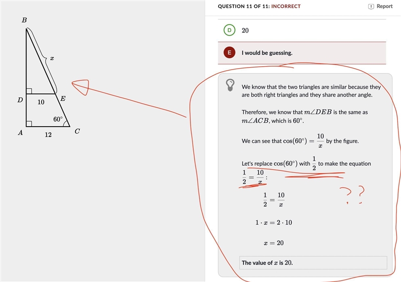 Explain why they substituted cos(60) with 1/2 ? (Look at image)-example-1