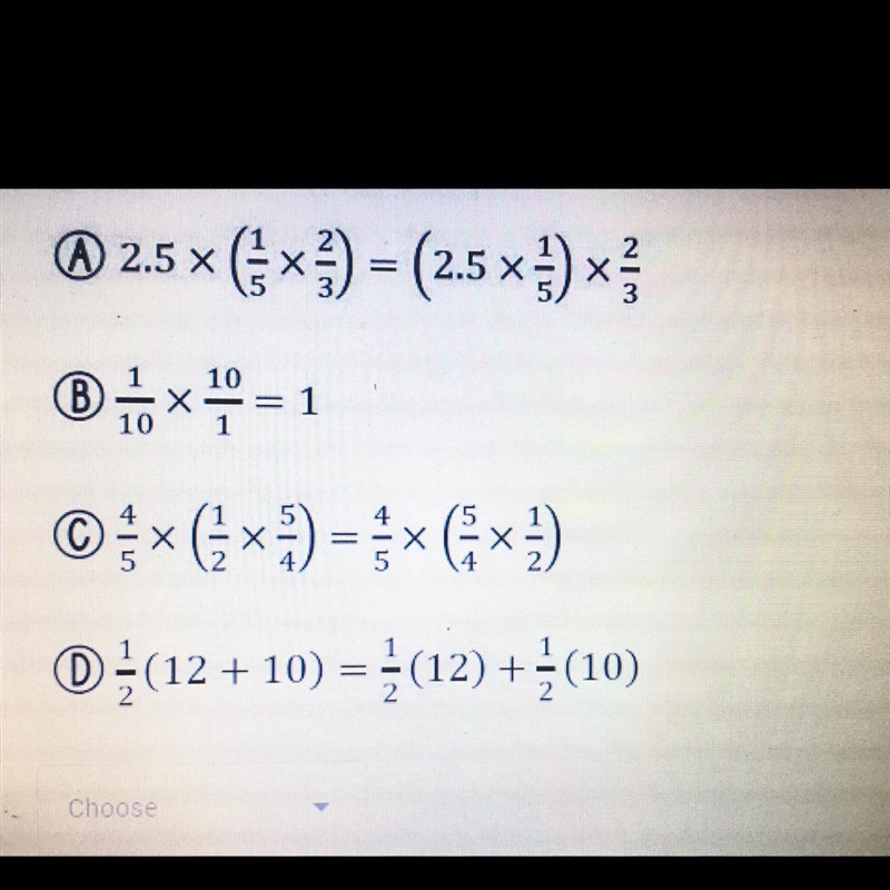 Which equation demonstrates the associative property of multiplication-example-1