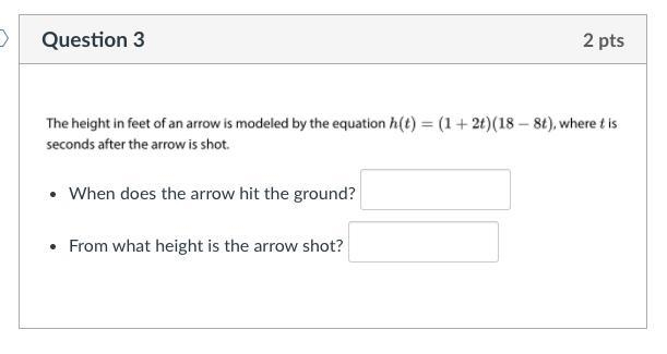 When does the arrow hit the ground? From what height is the arrow shot?-example-1