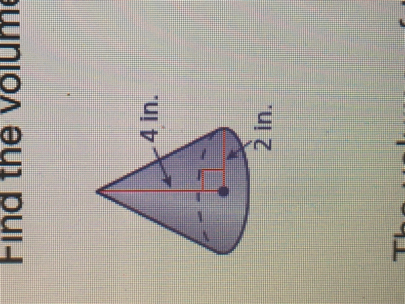 Find the volume of the cone. Round your answer to the nearest tenth.-example-1