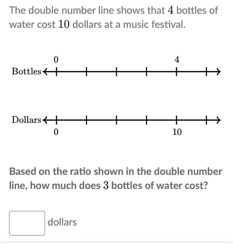 How many dollars does 3 bottles of water cost ?-example-1