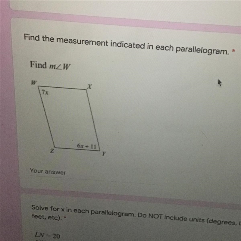 Easy 30 points!!!! Find the measurement indicated in each parallelogram.-example-1