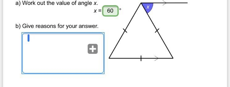 X=60 give reasons for your answer-example-1