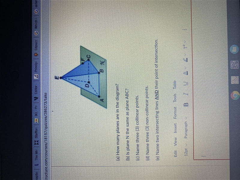 Name three collinear points and non collinear points I want all the answers please-example-1