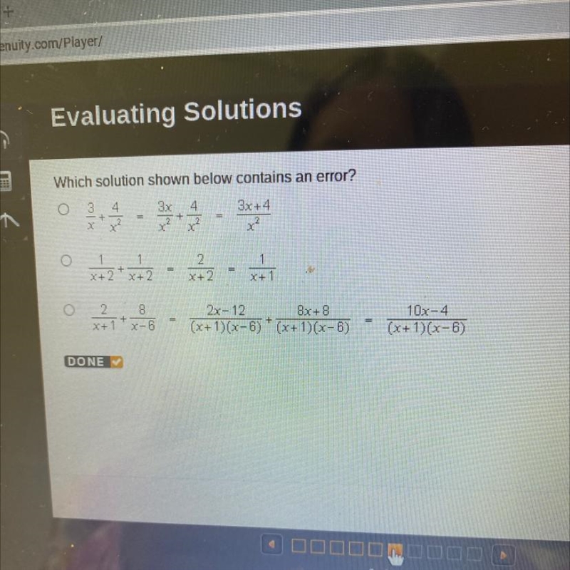 HELP FAST Which solution shown bellow contains an error-example-1