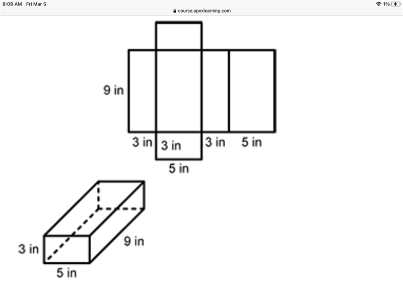 GUYS THIS IS DUE TODAY PLZ HELP What is the surface area of the solid?-example-1