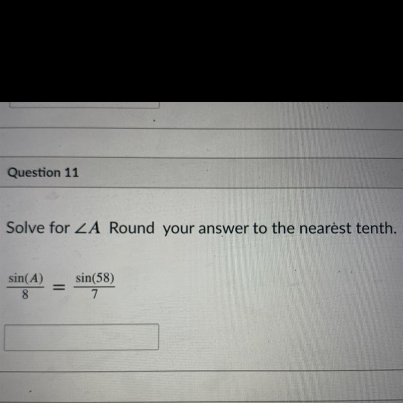 Solve for angle A. Please help quickly !!-example-1