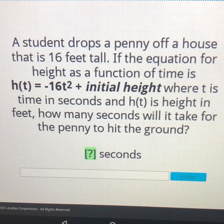 How many seconds will it take for the penny to hit the ground?-example-1