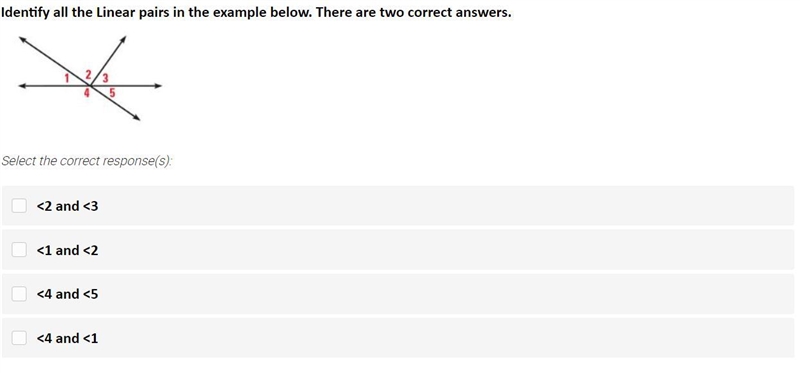 Identify all the linear pairs in the example below.-example-1