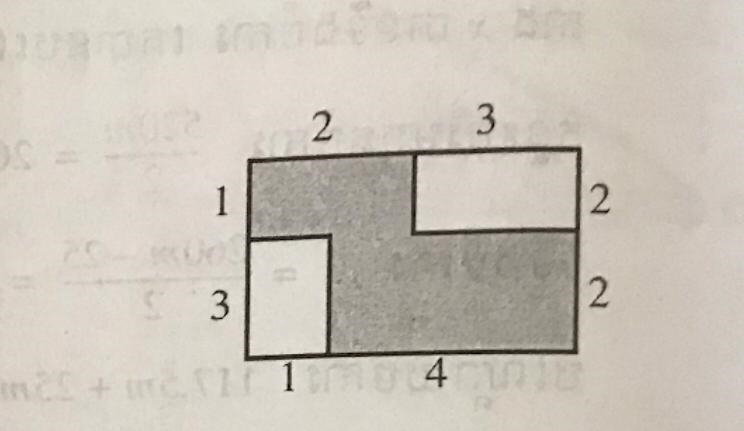 Find the area of ​​the painted part of the image below. (Units in m)-example-1