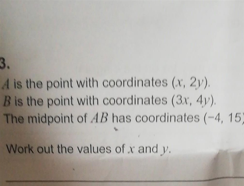 A is the point with coordinates (x, 2y). B is the point with coordinates (3x, 4y). The-example-1