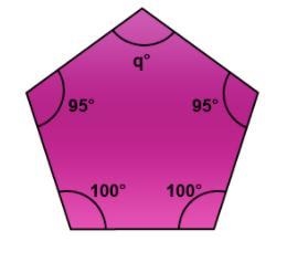 What is the measure of angle q°? 150° 540° 95° 100°-example-1