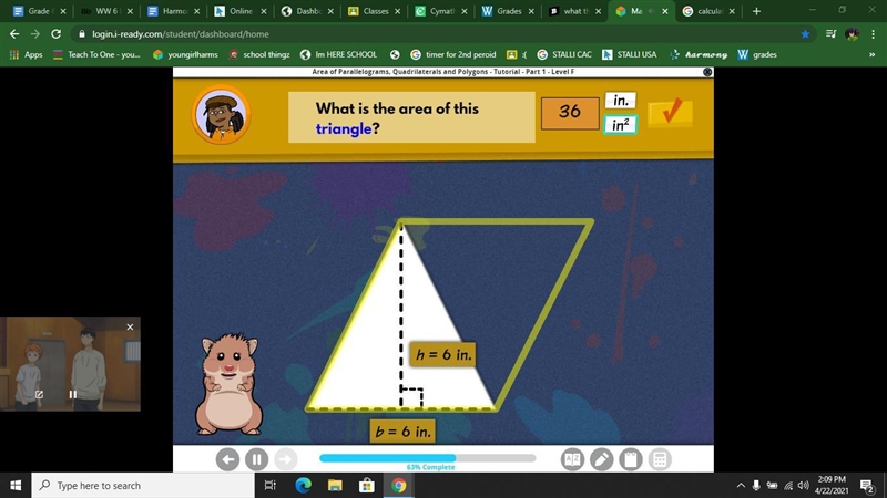 Can ya find the area of this triangle-example-1