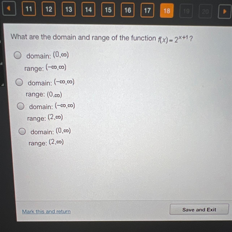 What are the domain and range of the function f(x) = 2^x+1?-example-1