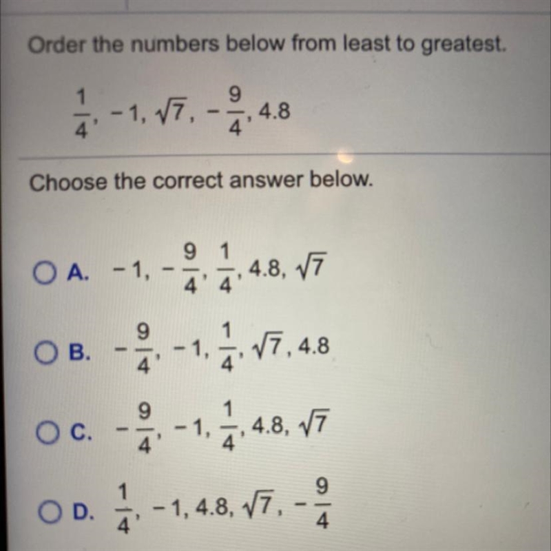 Help asap!!!!!!Order the number below from least to greatest-example-1