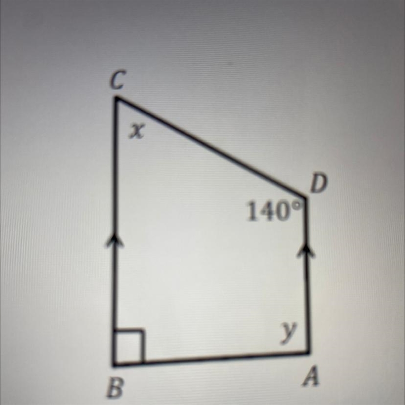 Find the value of x and y in trapezoid ABCD-example-1