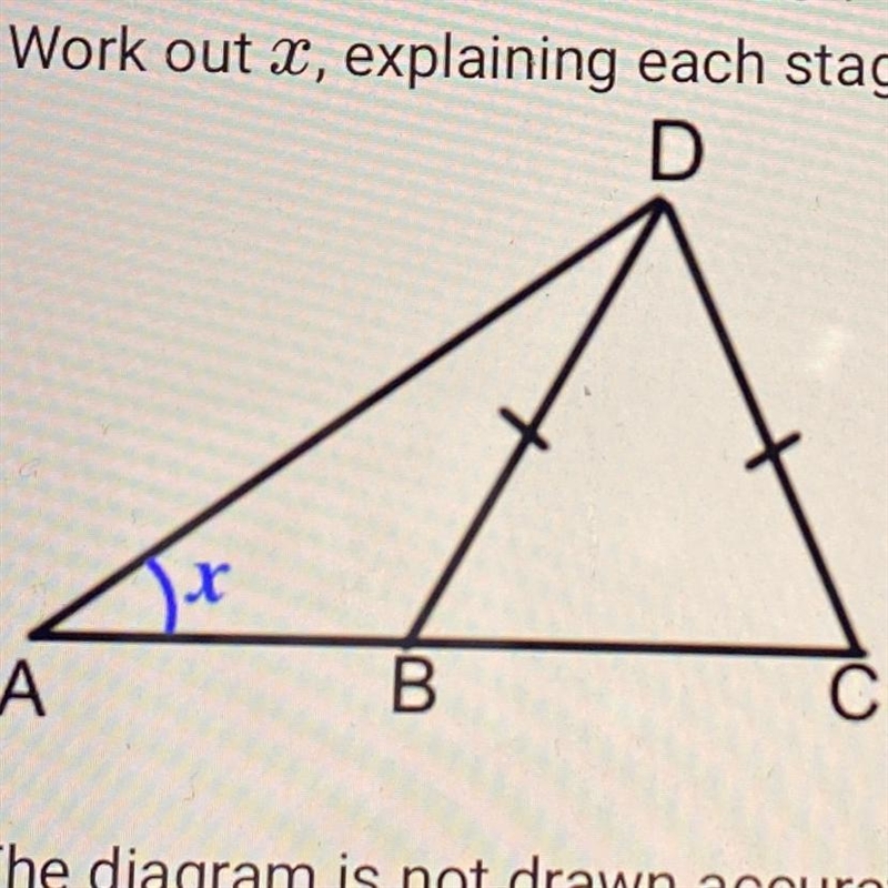 2 of 4 A, B & C lie on a straight line. BD = CD. Z BDC = 30° and Z ADB = 25°. Work-example-1