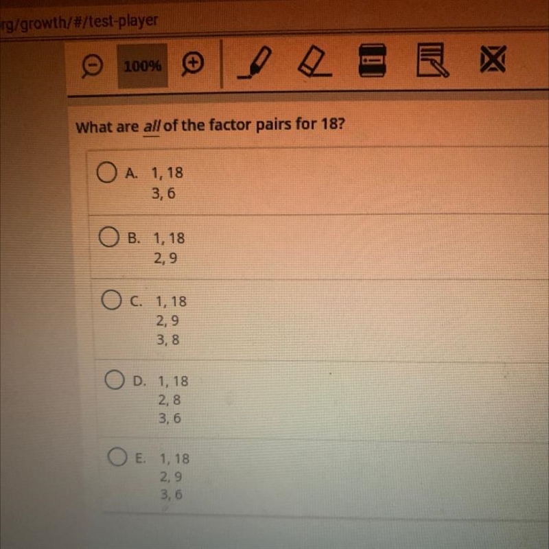 What are all of the factor pairs for 18?-example-1