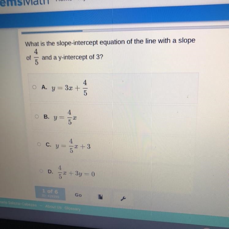 ‼️help please.‼️What is the slope-intercept equation of the line with a slope 4 of-example-1