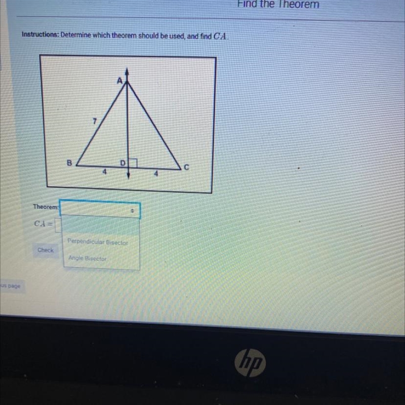 Determine which theorm should be used, and find CA-example-1