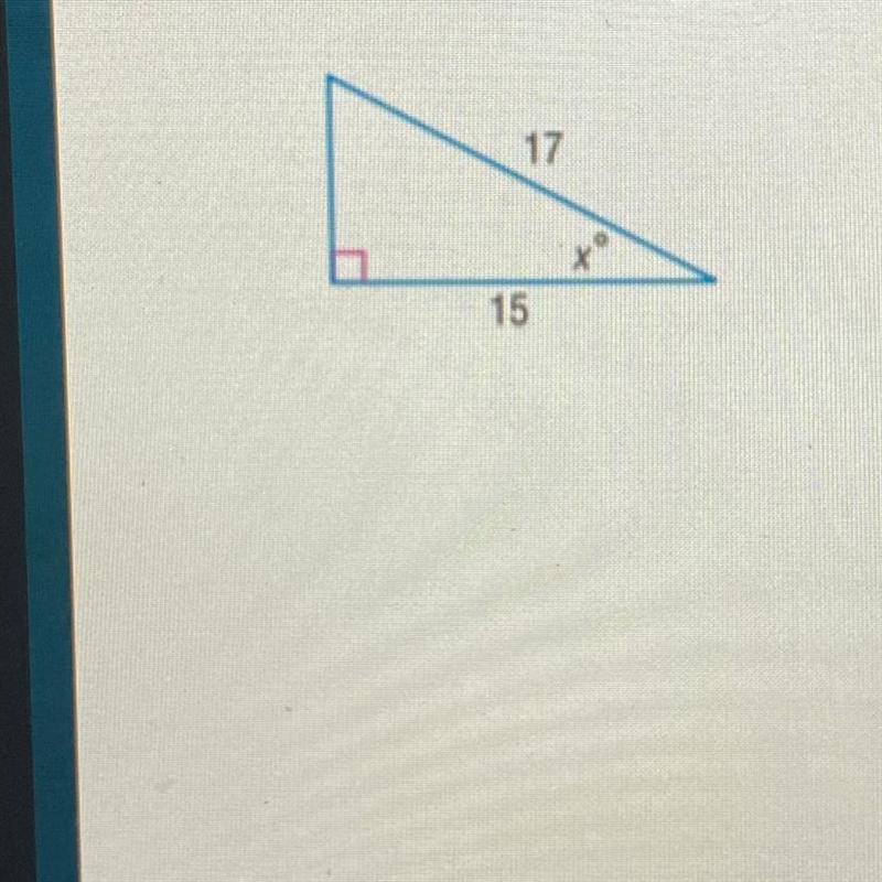 Find the measure of the angle x. Round to the nearest tenth if necessary?-example-1