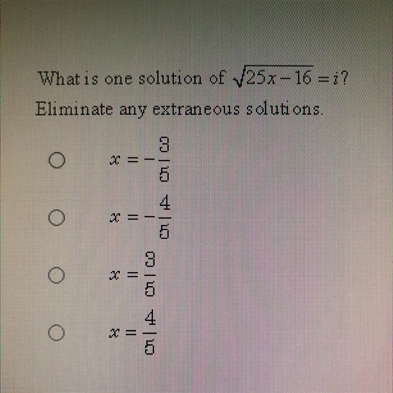 HELPPP!!!! What is one solution? Eliminate any extraneous solutions.-example-1