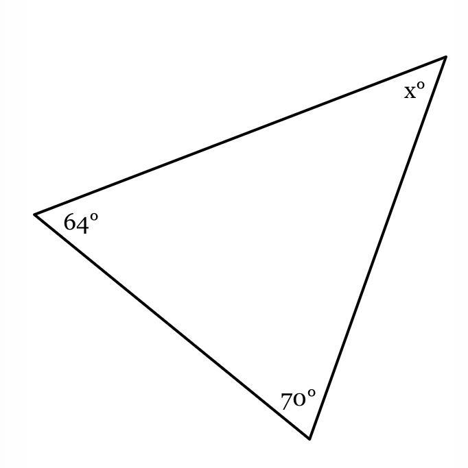 The measures of the angles of a triangle are shown in the figure below. Solve for-example-1