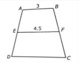 "Trapezoid ABFE is similar to trapezoid EFCD. What is the length of DC?&quot-example-1