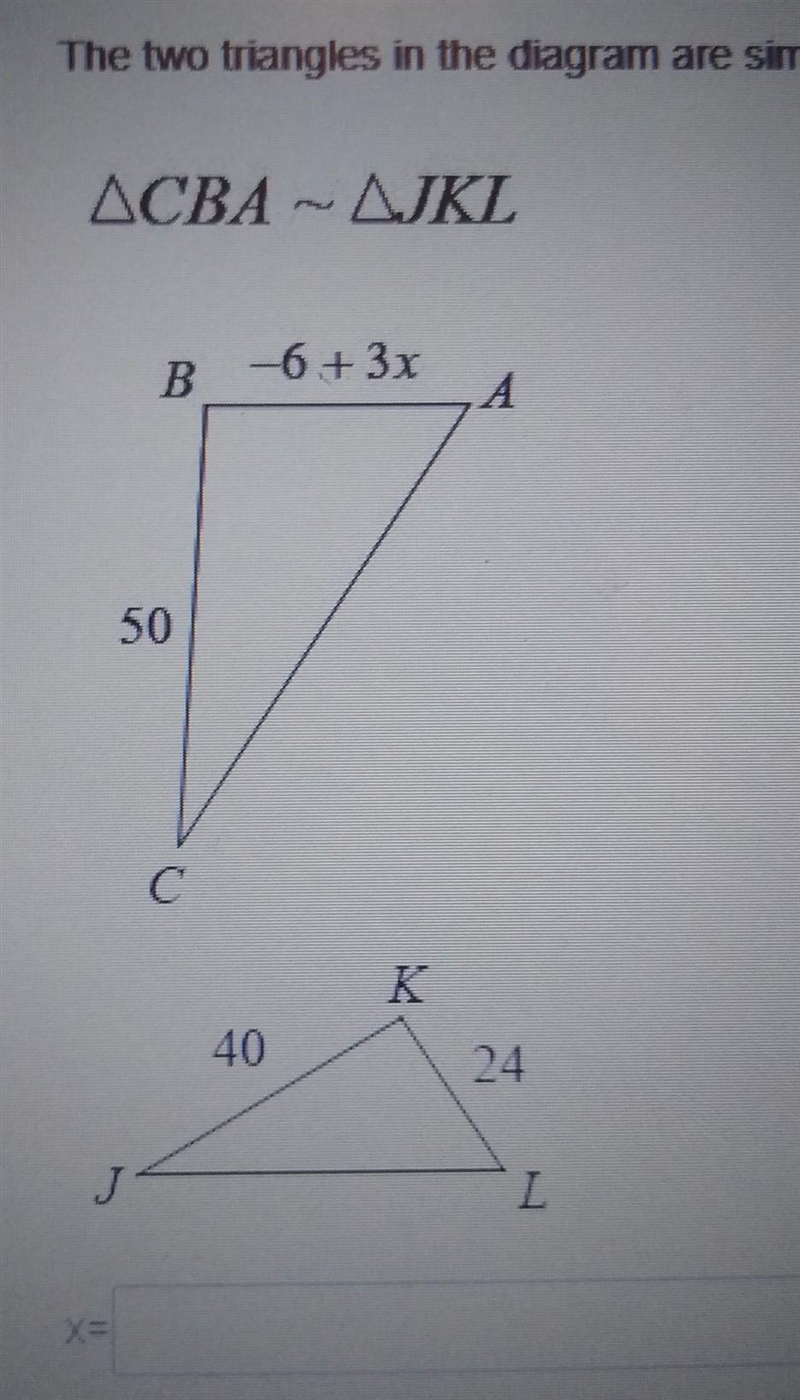 How do you solve for x in this case?​-example-1