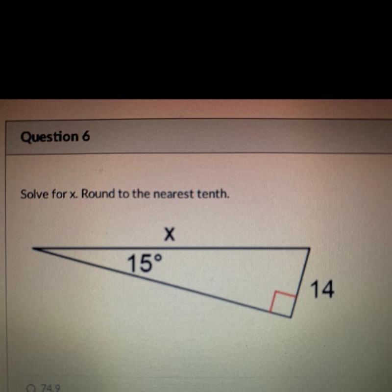 Solve for x. Round to the nearest tenth-example-1