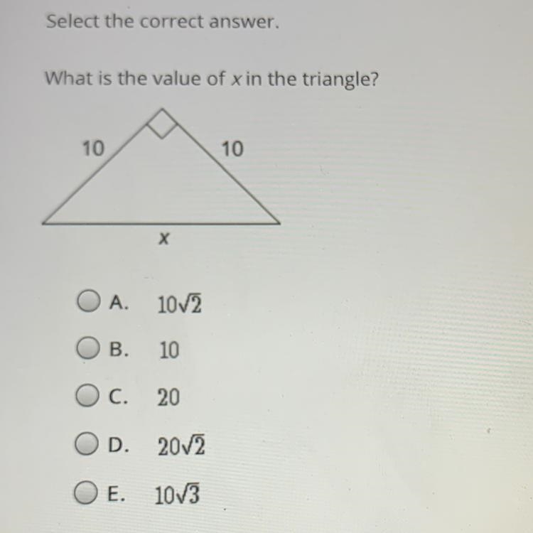 What is the value of x in the triangle?-example-1