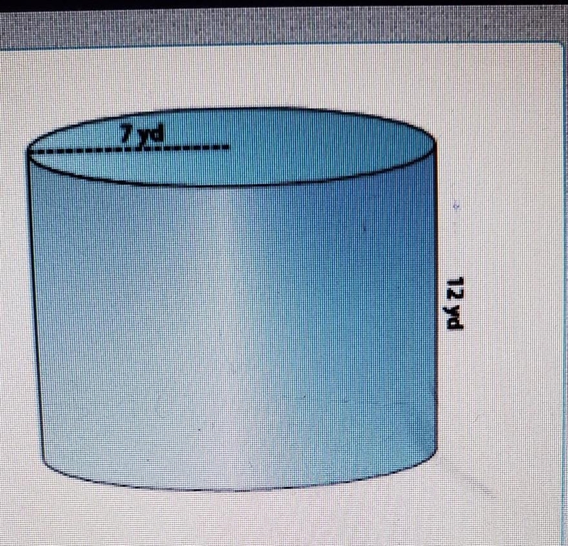 Find the volume of the cylinder shown. Use 3.14 for pi. Round your answer to the nearest-example-1