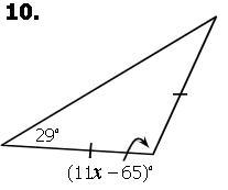 Find the x of a triangle.-example-1