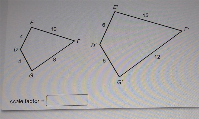 please help :-( !! What is the scale factor of the dilation shown? Round your answer-example-1