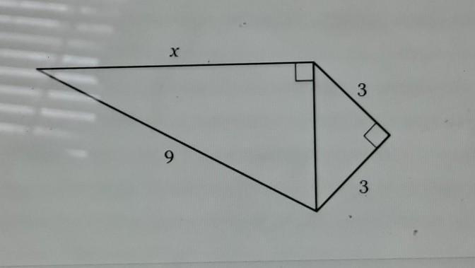 Find the value ot x to the nearest tenth. х 3 9 3​-example-1