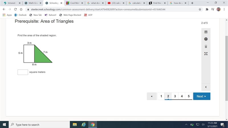 Find the Area of the shaded region. (please help! <3)-example-1