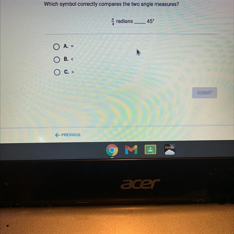 Which symbol correctly compares the two angle measures?-example-1