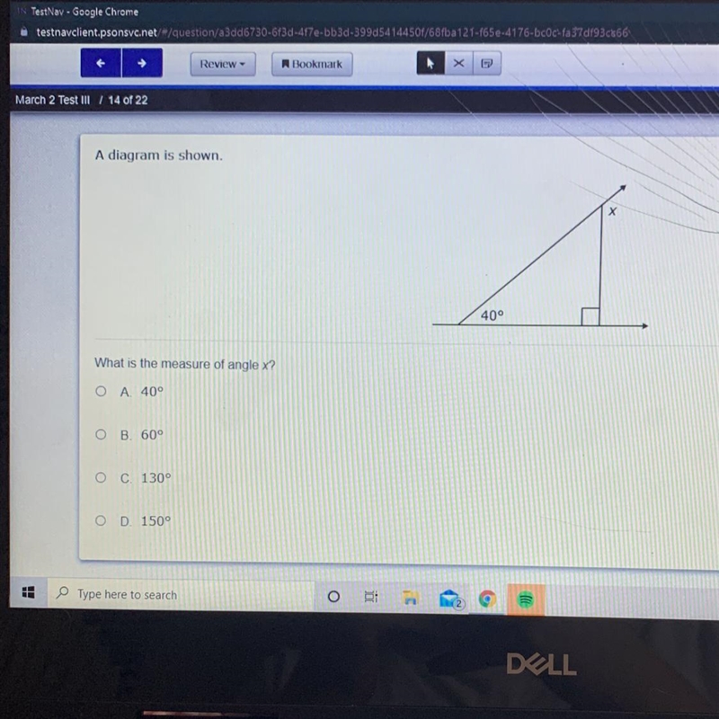 What is the measure of angle x?-example-1