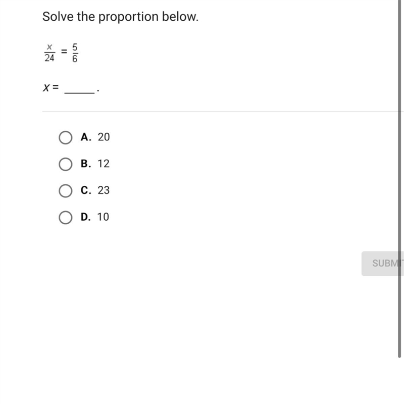 Solve the proportion below.-example-1