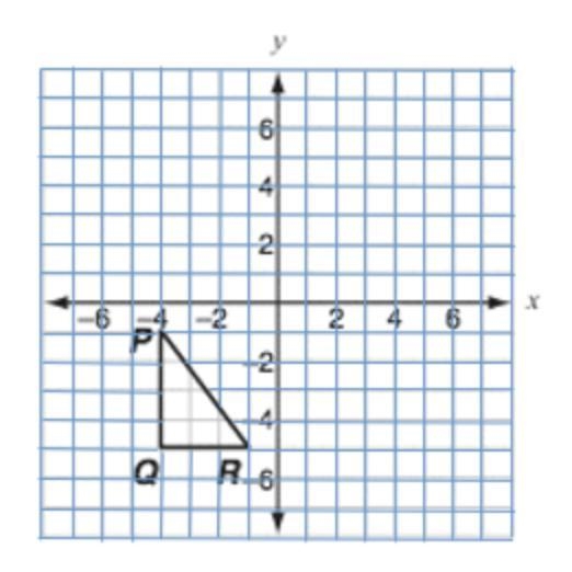 Given ΔPQR with coordinates P(–4, –1), Q(–4, –5) and R(–1, –5). The ordered pair (2, y-example-1