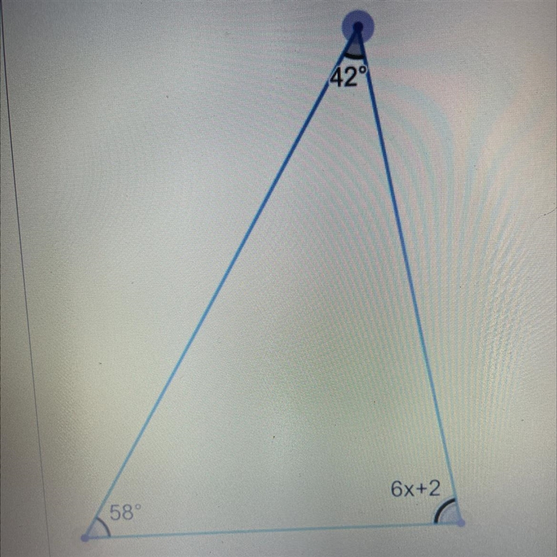 Find the value of x 6x+2 Help Due in 30 mins!-example-1