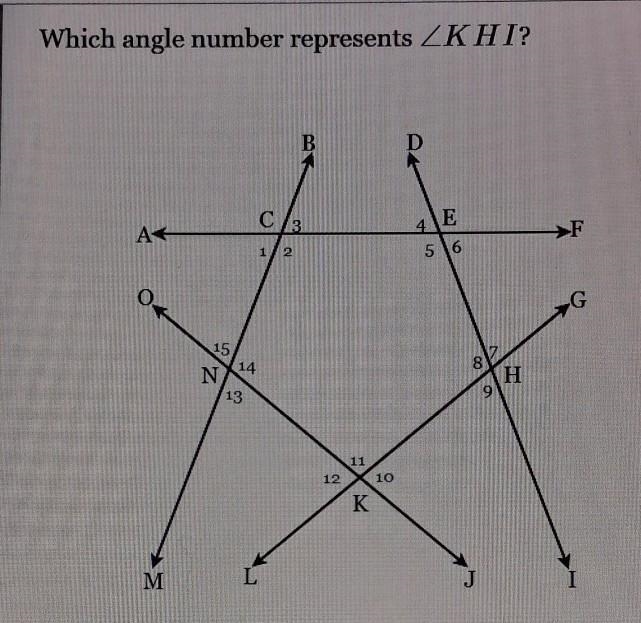 Which angle number represents <KHI?​-example-1