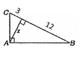 Find x in triangle ABC using geometric means.​-example-1