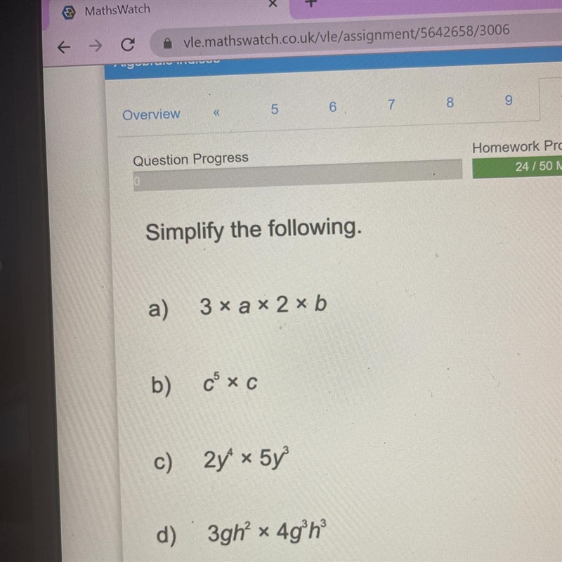 Simplify the following.-example-1