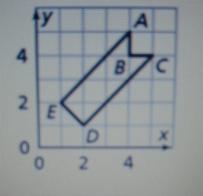 What are the vertices of the resulting image A'B'C'D'E' after rotating the figure-example-1