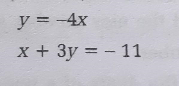 Solve each pair of simultaneous equations by substitution method-example-1