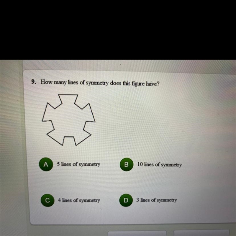 How many lies of symmetry does this figure have ?-example-1