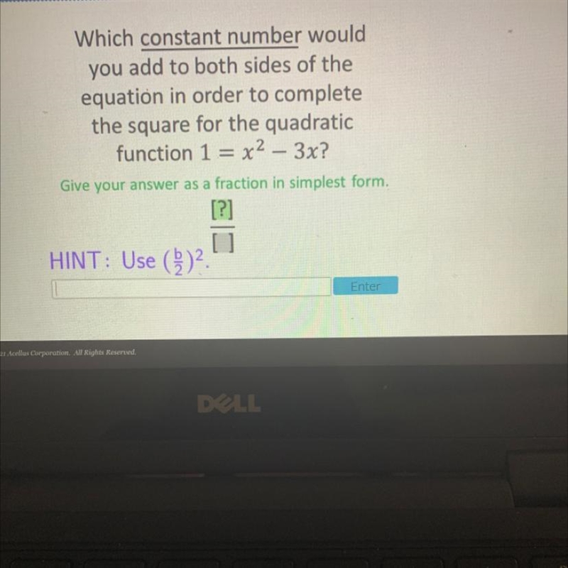 Cellus Which constant number would you add to both sides of the equation in order-example-1